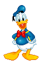Donald Duck hand writing paper for kids