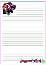 Monster High writing Paper